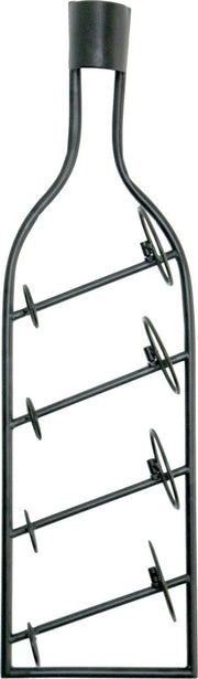 Evergreen-Decoratieve Metalen-wijnrek-wijnrek wand-4 flessen-zwart