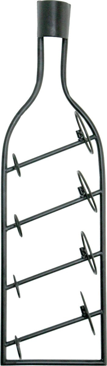 Evergreen-Decoratieve Metalen-wijnrek-wijnrek wand-4 flessen-zwart