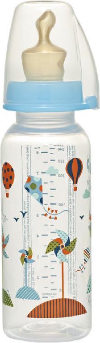 NIP PP zuigfles 250ml Family Boy met antie-koliek flesspeen latex gr.2 melk
