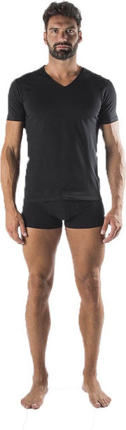 Fila - Heren - Man V-neck undershirt with logo print  - Zwart - L