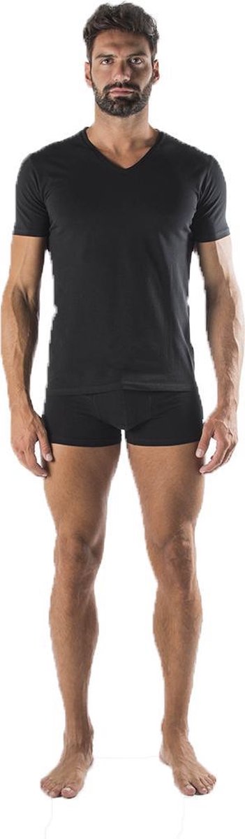 Fila - Heren - Man V-neck undershirt with logo print  - Zwart - L