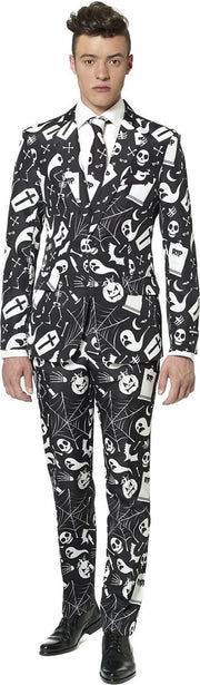 Suitmeister Black Icons - Mannen Zomer Kostuum - Zwart - Halloween - Maat S