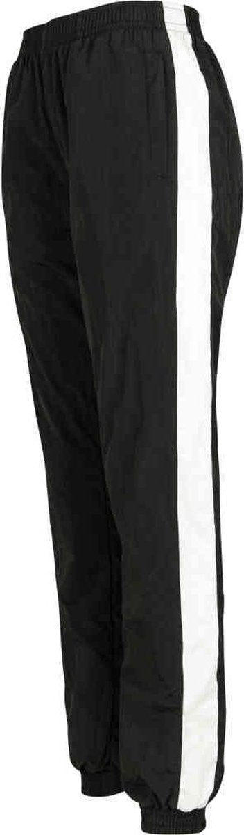 Urban Classics Dames joggingbroek -5XL- Striped Crinkle Zwart/Wit
