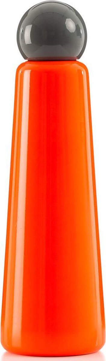 Skittle Drinkfles Dubbelwandig 750 ml - koraalrood en grijs