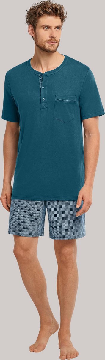 Schiesser – Timeless – Pyjama – 173863 - Petrol - 54