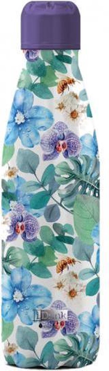 I-Drink Thermosfles Orchidee 500 Ml Rvs Groen/Paars