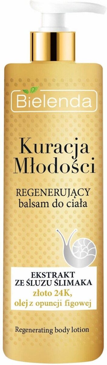 Bielenda Youth Therapy Bodylotion Dames - Regenererend met 24K Goud en Marula Olie - Body Lotion voor Intense Hydratatie - 400 ml