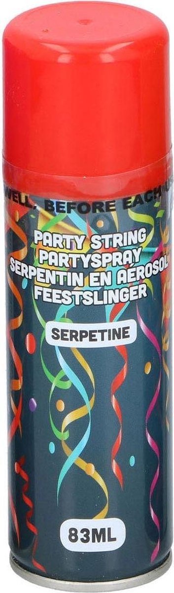 Party Time Serpentinespray Feestslinger Junior 83 Ml Alu Rood