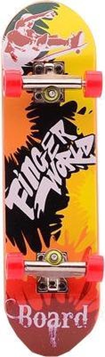 Johntoy Vinger Skateboard Geel/rood 7-delig 9 Cm