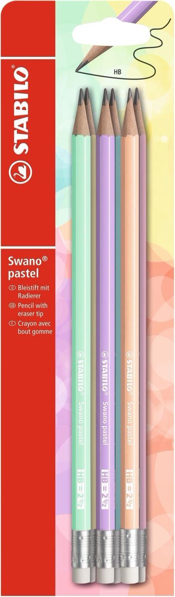 Grafietpotloden STABILO Swano Pastel 6 stuks