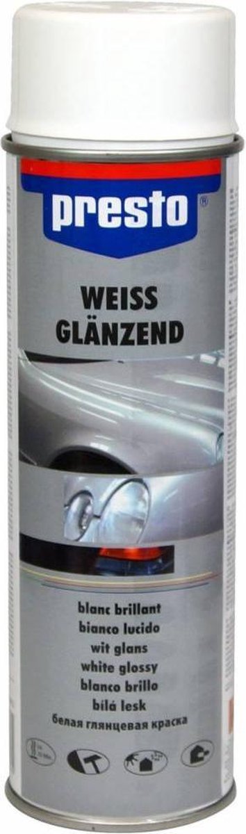 Presto Verf Spuitbus Lak Wit Glans 500ml