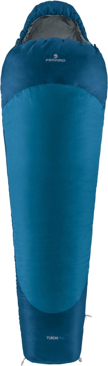 Ferrino Slaapzak Yukon Plus 220x80x50cm Blauw/grijs Rits Rechts