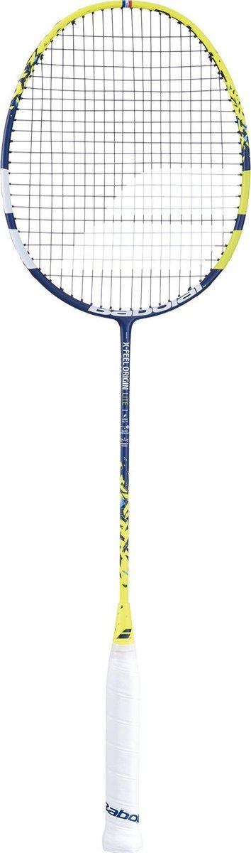 Babolat badmintonracket XFEEL origin lite - blauw/geel - bespannen