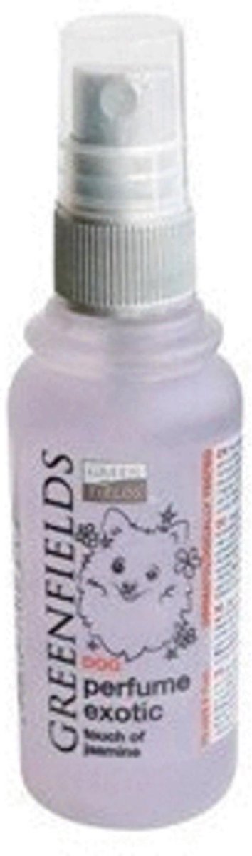 Hondenparfum Spray in 4 geuren - Greenfields - Alchoholvrije en PH Neutrale formule tegen onaangename geurtjes - 50ml - Exotic
