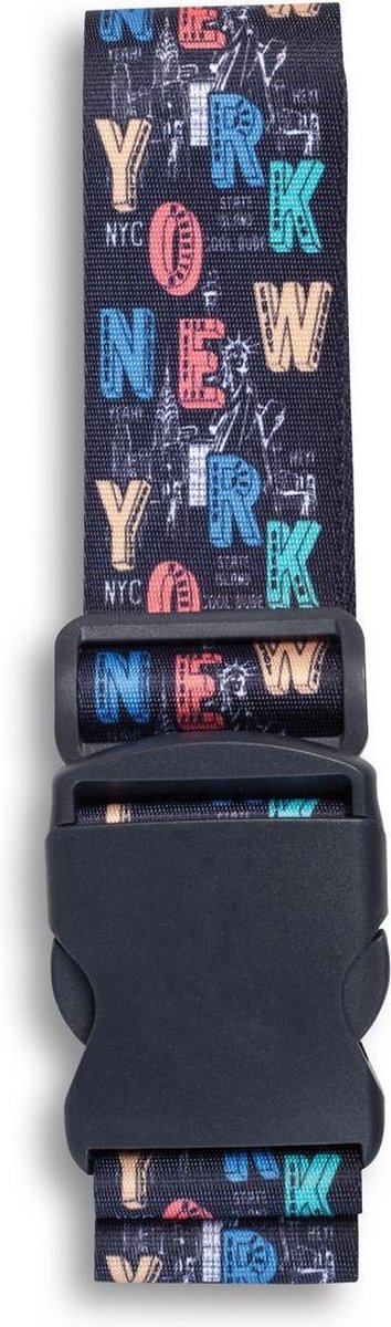 Worldpack Bagageriem Ny City 190 X 5 Cm Zwart/multicolor