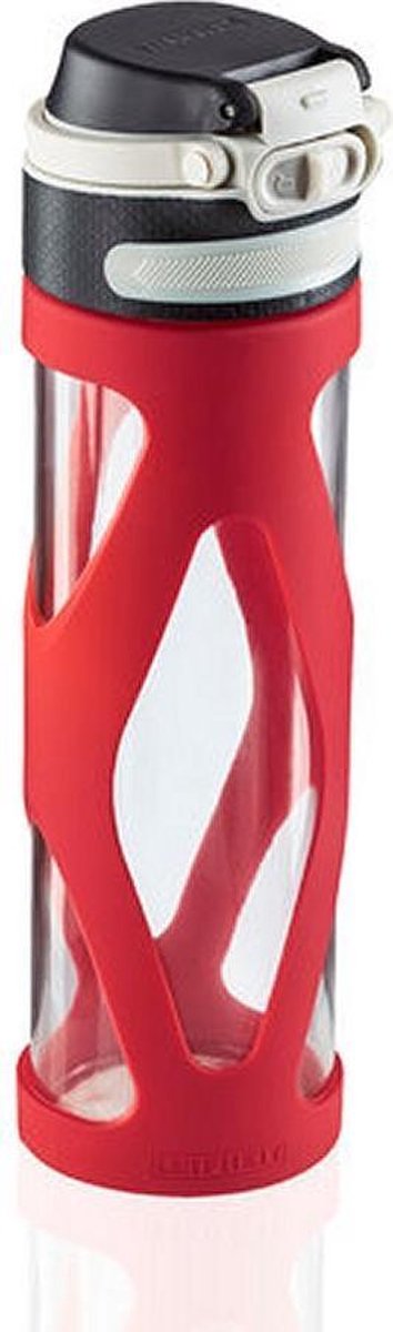 Leifheit 3256 Flip Glazen Drinkfles 600 ml Rood