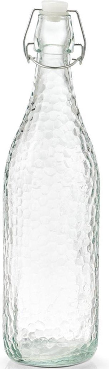 1x Glazen flessen transparant met beugeldop 500 ml - Zeller - Keukenbenodigdheden - Woondecoratie - Tafel dekken - Koude dranken serveren/bewaren - Olie/azijn flessen - Decoratie flessen
