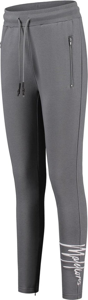Malelions Women Signature Trackpants - Matt Grey/White