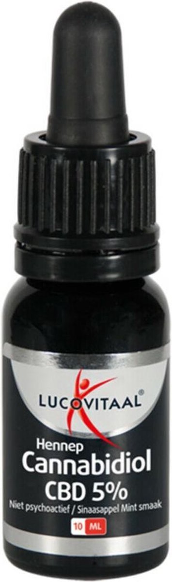 Lucovitaal Hennep Cannabidiol CBD olie 5% - Sinaasappel Mint smaak Supplement - 10 ml