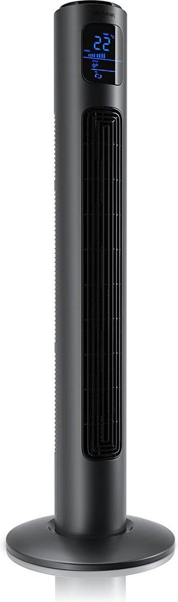 Brandson - torenventilator met afstandsbediening en oscillatie - voetstukventilator mobiele ventilator - torenventilator - 96 cm - 45W - ventilator met 3 standen - timer - model 2021 - koelgrijs