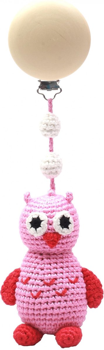 Naturezoo Kinderwagenhanger Uil 20 Cm Roze