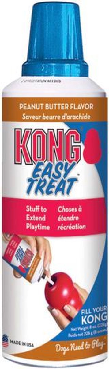 Kong - Easy Treat - Vulling voor Kong Speelgoed - Spuitbus - Pindakaas Smaak - 226 Gram