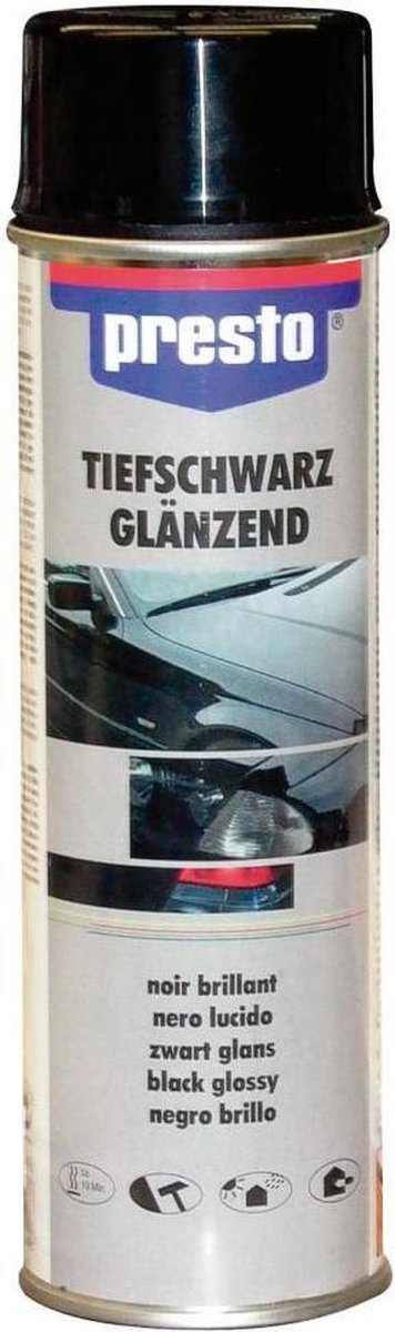 Presto Verf Spuitbus Lak Zwart Glans 500ml