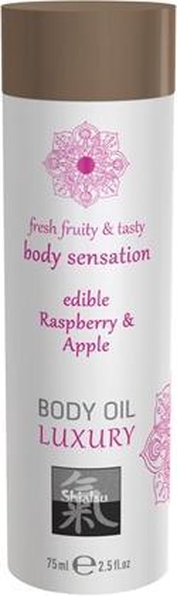 Bundle - Shiatsu - Luxe Eetbare Body Oil - Framboos & Appel met glijmiddel