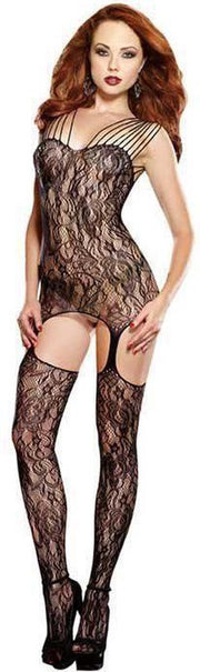 Dreamgirl lingerie Sekstuigje Stretch kant jarretelle bodystocking