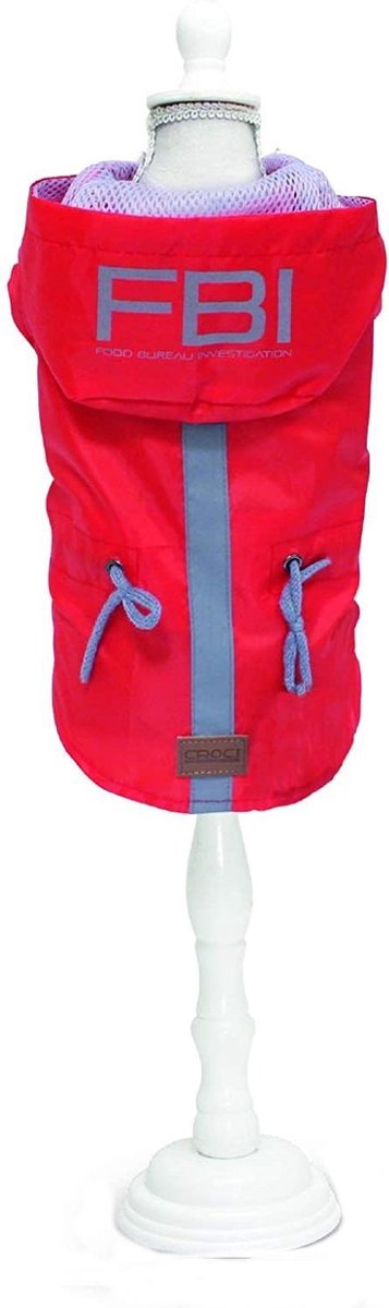 Croci - Hondenjas Regenjas - Vancouver FBI waterproof Rood - 50 cm