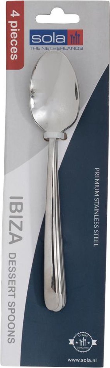Dessertlepels - Sola Ibiza - Set 4 stuks - 14 x 3 cm