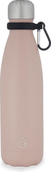 Wattamula Design eco RVS drinkfles - nude - met extra carrier - 500 ml - waterfles - thermosfles - sport