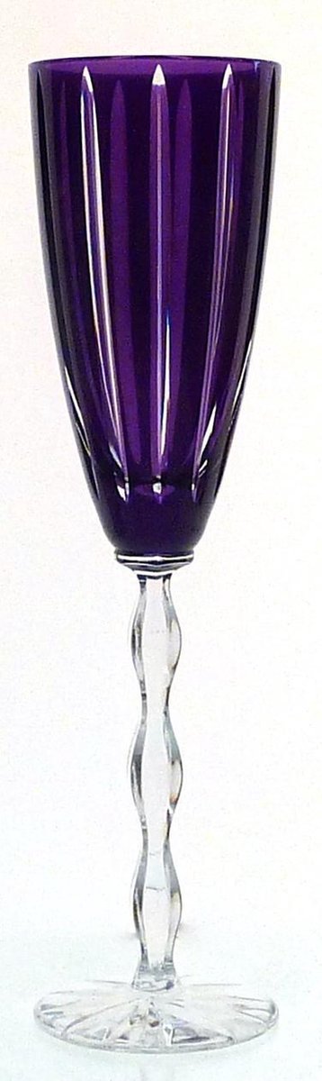 Flute LUXORIA Kristallen champagneglazen - Dark violet - 2 stuks - Mond geblazen