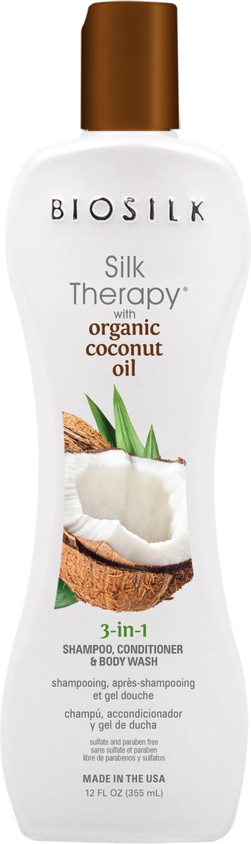 BioSilk Silk Therapy Organic Coconut Oil 3-in-1 Shampoo