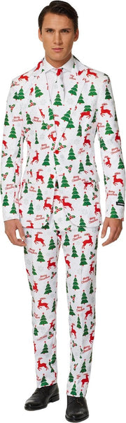 OPPOSUITS - Wit Mr. Merry Xmas Suitmeister kostuum voor mannen - XL (EU 58) - Volwassenen kostuums