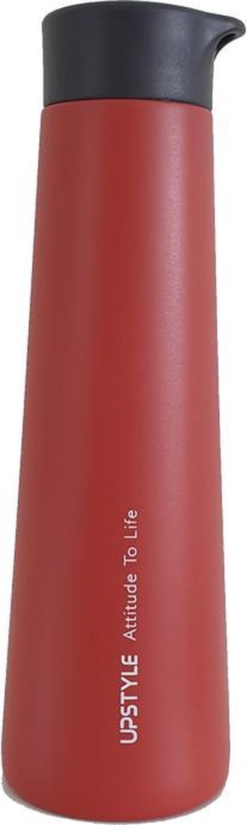 Drinkfles - Flask - Herbruikbare Waterfles - Dubbelwandig RVS Thermosfles - BPA Vrij Drinkbus - Upstyle - 400 ML - Rood