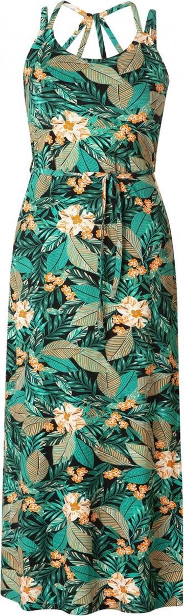 YESTA Lenna Jurk - Jungle Green/MultiCo - maat 2(50)
