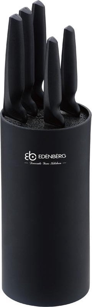 Edënbërg Black Line - Messenset met Universele Messenhouder - 6 delig  - Ø 11 cm