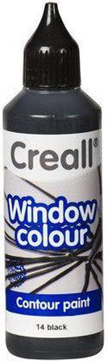 Creall Glass contour -  glasstickerverf zwart 1 FL - 80 ML 20114
