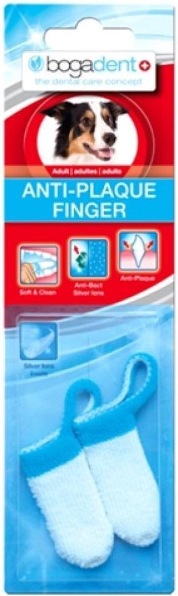 Bogadent plaque vinger tandenborstel adult 2 st