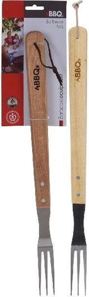 BBQ - Barbecue - vork - RVS/hout 46x7cm