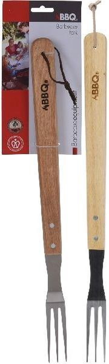 BBQ - Barbecue - vork - RVS/hout 46x7cm