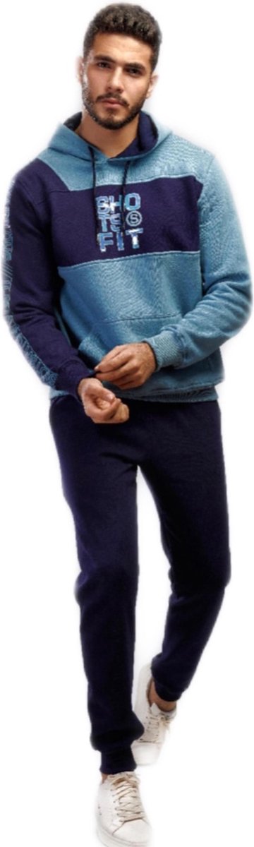 Embrator mannen Joggingpak grijsblauw/blauw maat M