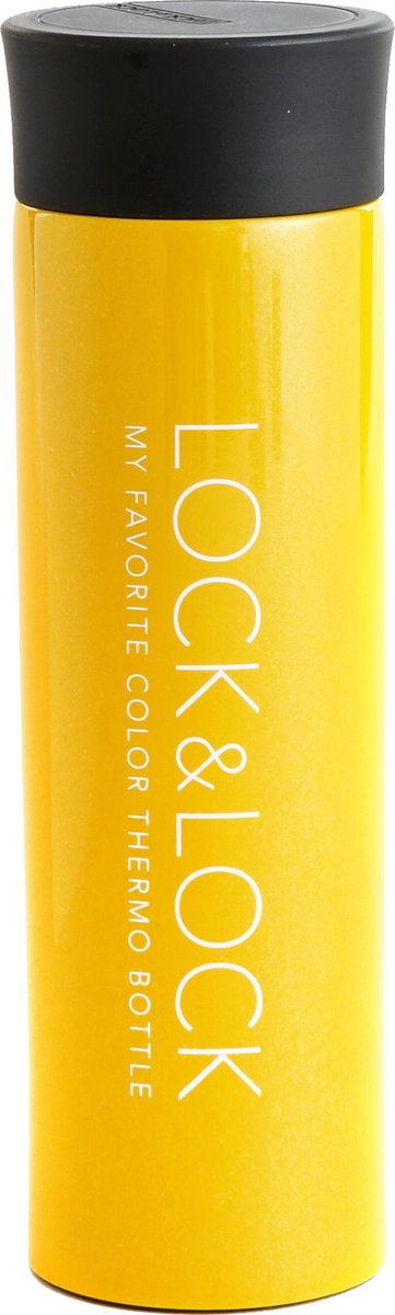 Lock&Lock RVS Thermosfles | Isoleerfles | Veldfles | Drinkfles - 400 ml - Geel