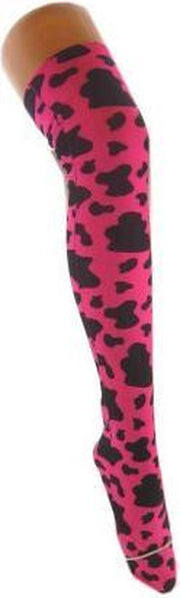 Stockings pink met zwarte vlekken