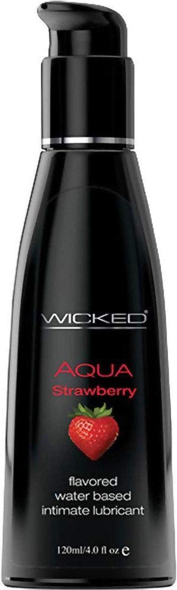 Wicked - Aqua glijmiddel aardbeien smaak 120 ml  - 120ml