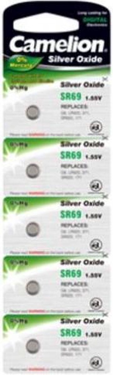 Camelion 371/370 - 371 - 370 - SR920SW - SR69W - AG6 - LR69 Zilveroxide horlogebatterij - 5 stuks