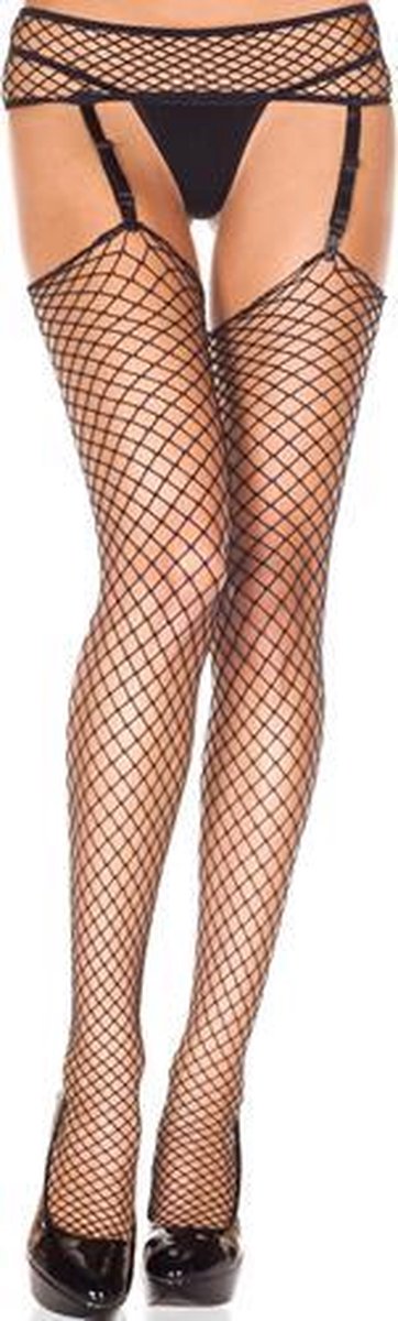 Netstof Jarretelsetje - Zwart - One Size (S-M 34 - 38)