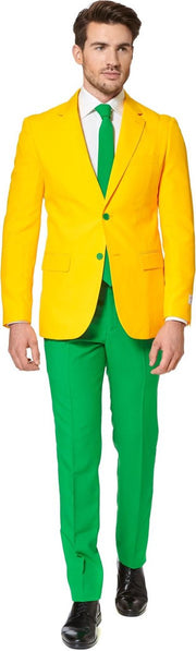 OppoSuits Green and Gold - Mannen Zomer Kostuum - Gekleurd - Feest - Maat 56