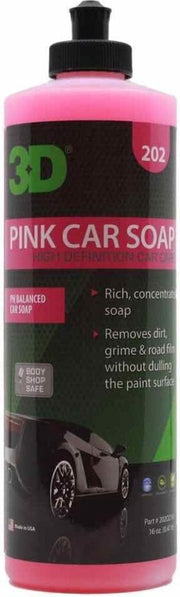 3D PRODUCTS Pink Car Soap - 16 oz / 473 ml Flacon